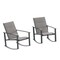 Merrick Lane Brevyn Set of 2 Flex Comfort Outdoor Rocking Chairs with Steel Frames